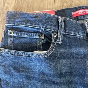 Denim Source Men's Super Stretch Tapered Leg Blue Denim Jeans 32x28‎
